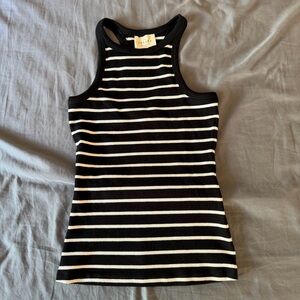 Sezane Marcelo Tank Top XXS Black Ecru Striped